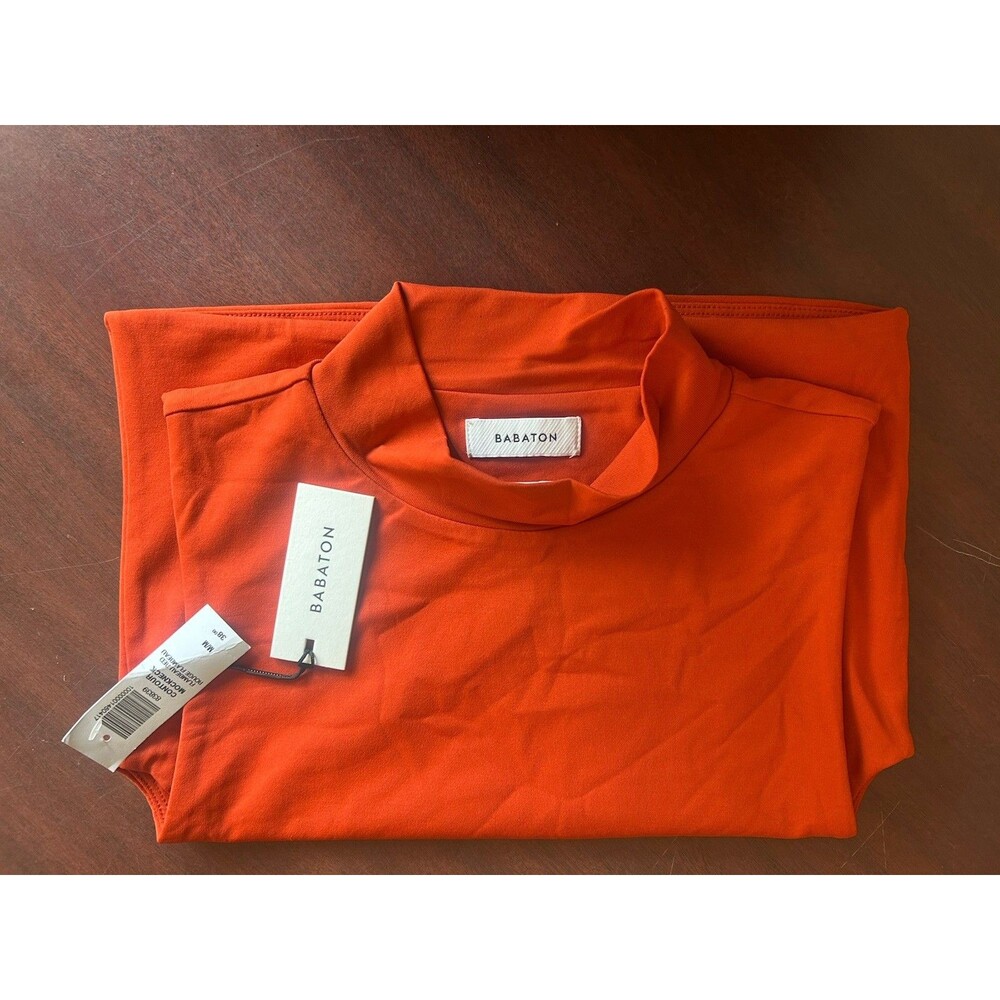 Babaton Aritzia Burnt Orange Mock Neck Tank Size Medium Luxury Classic Soft NWT